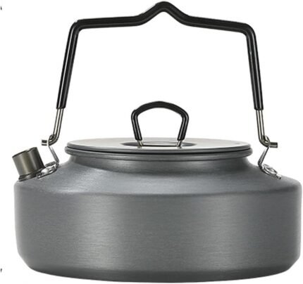 Camping Tea Kettle Portable Camp Coffee Tea Pot Lightweight Aluminum Water Boiler for Backpacking Picnic Fishing 0.8L