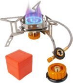 Camping Stove 3500 W, Outdoor Gas Stove Small Foldable Camping Stove Gas Stove with Adapter Camping with Piezo Ignition for Outdoor Picnic Trekking Hiking Hiking