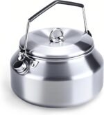 Camping Kettle Outdoor Campfire Camp Kettle, 1L Stainless Steel camping tea kettle Coffee Pot, Portable Lightweight Teapot Fast Heating Boiling Water, Ideal for Hiking Picnic Travel, Silver