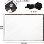 2 Pack Thicken Transparent Tarpaulin Waterproof, Heavy Duty Garden Rainproof Clear Poly Tarp, Plant Cover Insulation Shed Cloth with Grommets and Ropes for Patio, Camping Supplies (9.8x6.5 Ft) - Image 2