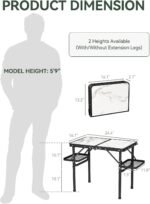 Folding Camping Table Small 2ft, Small Camp Table Portable with 50% Extra Space, Folding Picnic Table, Portable Beach Tables, Car Camping Essentials, Aluminum Light & Solid - Image 2