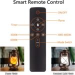 Lantern LED Battery Powered Camping Lamp Outdoor Hanging Lantern Flickering Flame Rechargeable Retro Lanterns Remote Control 4 Modes Light Non-Solar 2 Pack - Image 2