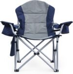 Oversized Camping Chairs for Adults with Lumbar Support, Padded Camping Chair with Storage Pocket, Folding Chairs for Outside with Cup Holder Support to 400LBS