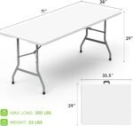 6ft Folding Table with Handle & Safety Locks - Portable Picnic & Camping Table, Indoor/Outdoor Dining & Work Table for Weddings & Parties Plastic Construction - Image 2