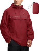 Mens Waterproof Windbreaker Rain Jacket Lightweight Packable Raincoat with Hood for Golf Hiking Travel