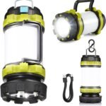 LED Camping Lantern Flashlight Rechargeable(Pack of 1),  Portable Torch with 6 Light Modes, 3600 Power Bank, IPX4 Waterproof, USB C, Camping Lights for Hurricane, Emergency, Survival Kits