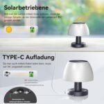 Solar Table Lamp Outdoor Portable Wireless LED Lights IP54 Waterproof Solar Lights for Indoor Patio Garden Bedroom Living Room - Image 2