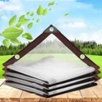 Transparent Waterproof Tarpaulin - with Eyelets 5x6 FT,with 1 Rolls Ropes,Plant Cover Poly Tarp for Garden Rainproof Covering Garden Plant Outdoor - Image 2