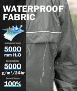 Mens Waterproof Windbreaker Rain Jacket Lightweight Packable Raincoat with Hood for Golf Hiking Travel - Image 2